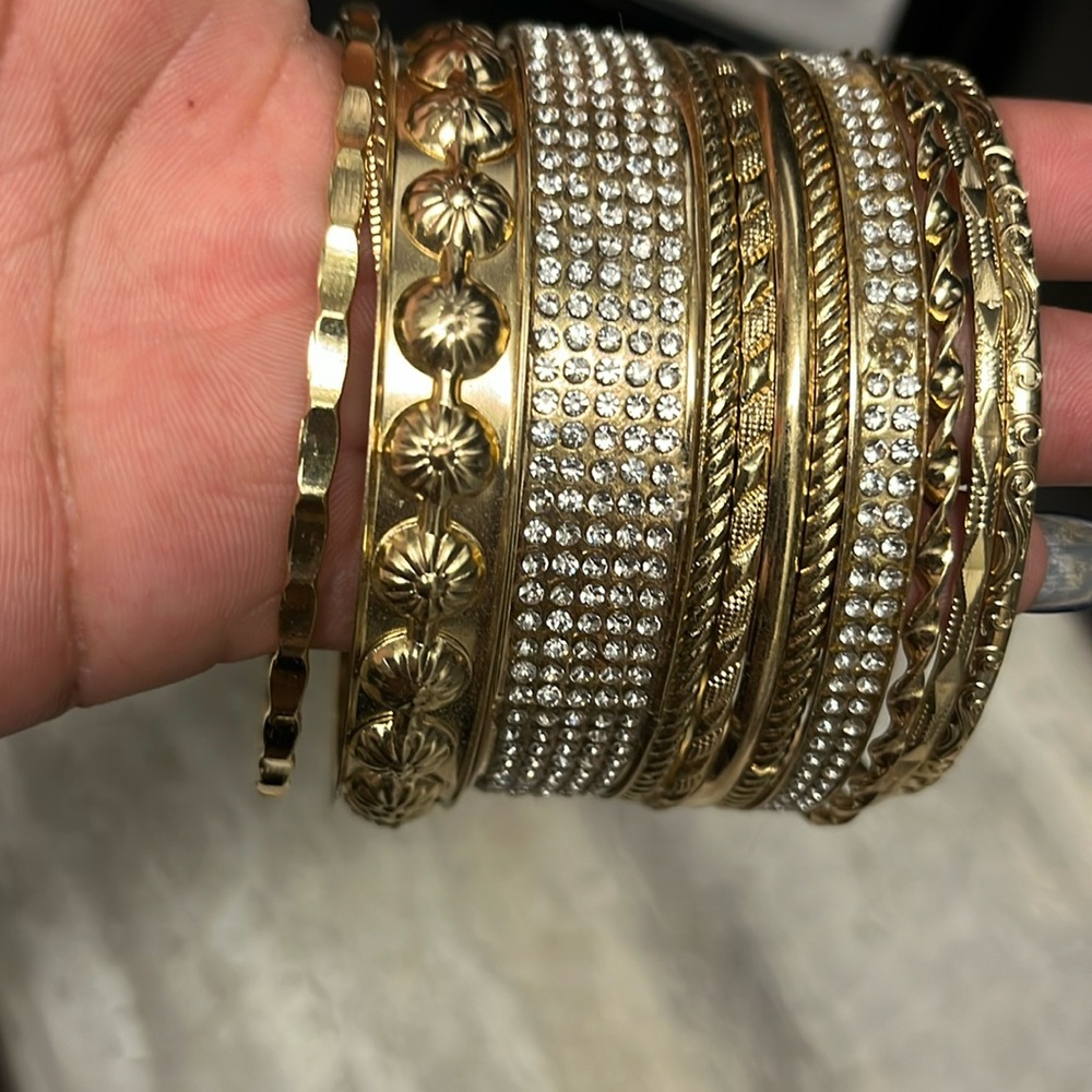 13 plus size gold bangle bracelets
